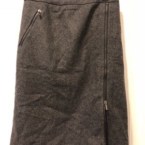 J. Crew grey wool lined pencil skirt with zippers